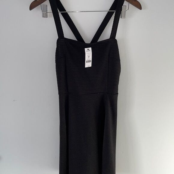 Garage Pleated Fit and Flare Dress Size Medium Black - Picture 1 of 5